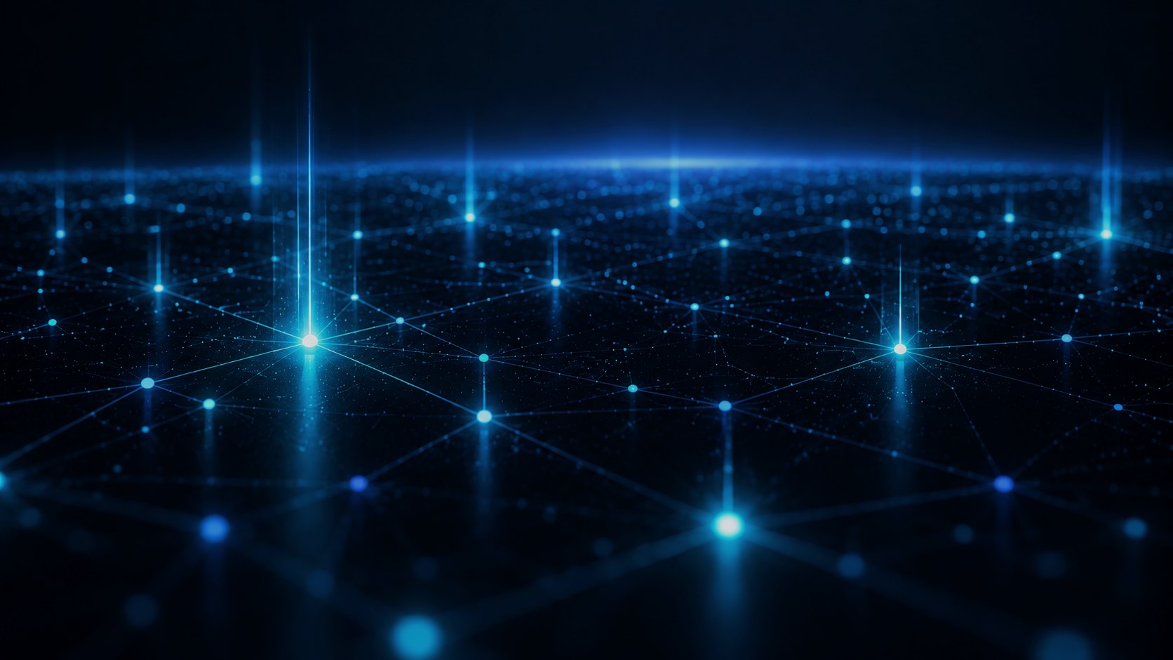 A landscape of connected nodes stretching to the horizon.